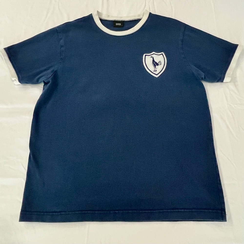TOFFS Great Britain Navy Blue Short Sleeve Ringer‎ Tee Embroidered Bird Crest